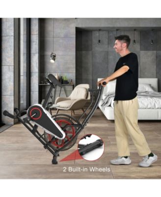 Upright Air Bike Fan Exercise Bike with Display Unlimite Resistance and Adjustable Seat