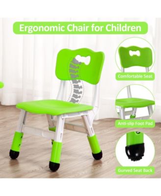 Kids Table and 4 Chairs Set Height Adjustable Toddler Table and Chair Set for Ages 2-10 Activity Table for Toddlers 5-Piece Childrens Table and Chair Set Boy & Girl Gift for Classrooms/Daycares/Home