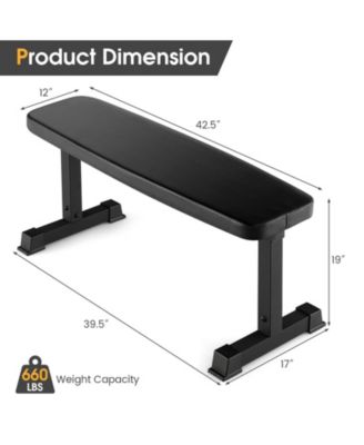 Flat Weight Bench 660 LBS Heavy Duty Strength Training Bench for Home Gym