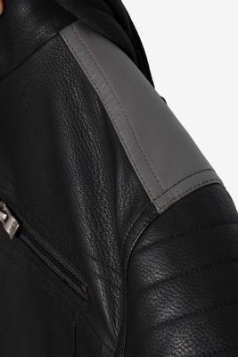 Boys Hooded Moto PU Leather Jacket With Lining