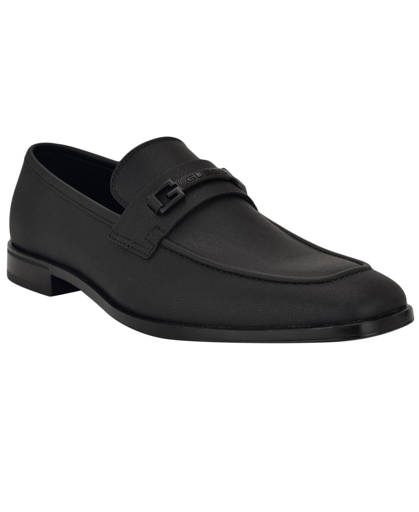 Мужские туфли GUESS Hollas Square Toe Slip-On Dress Loafers, цвет: Чёрный — фото 1