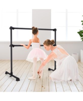 4 Feet Portable Double Freestanding Ballet Barre Dancing Stretching Black