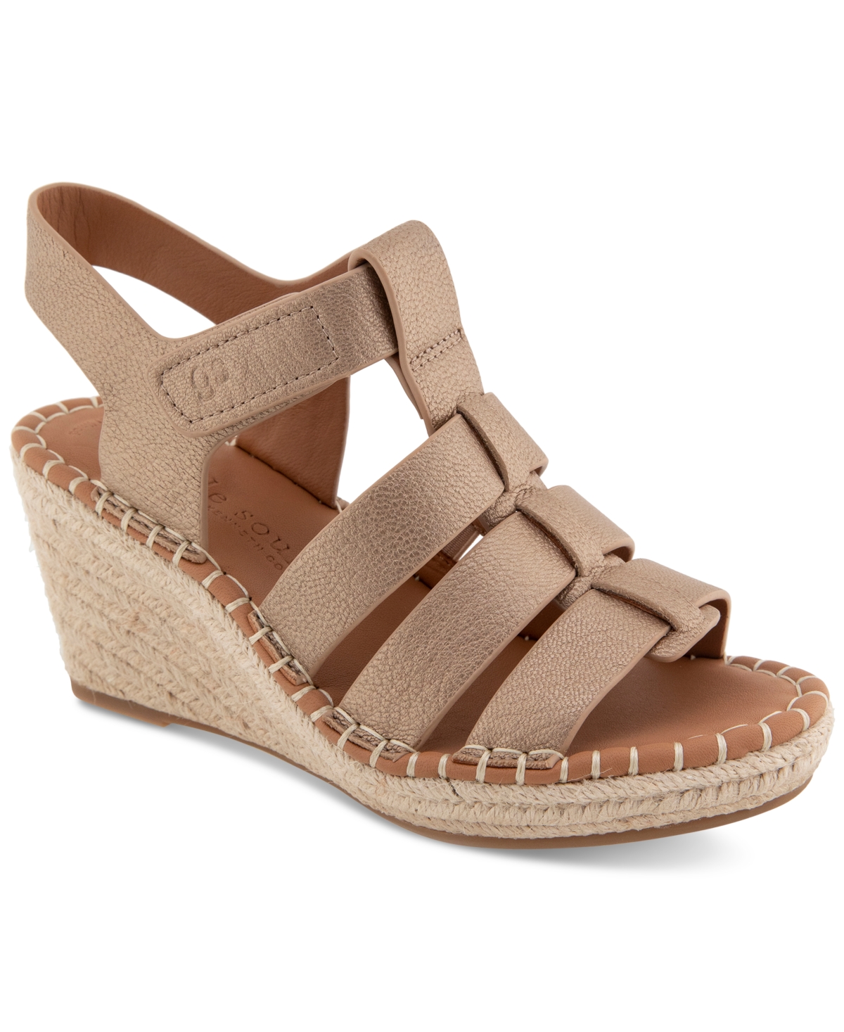 Shop Gentle Souls Women's Capelin Wedge Sandals In Matte Gold Leather
