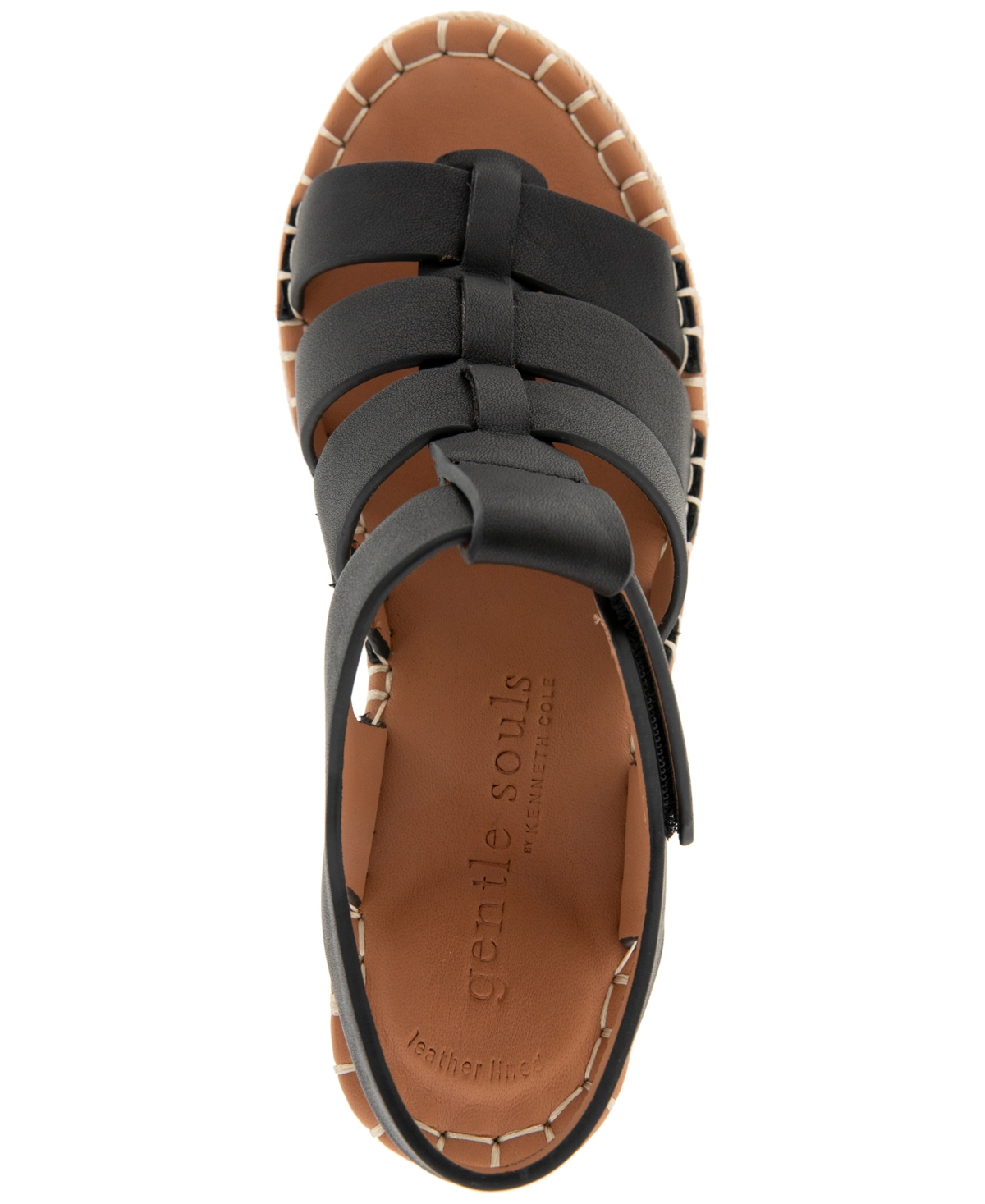 Gentle Souls - Capelin Leather Espadrille Wedge In Black Nubuck