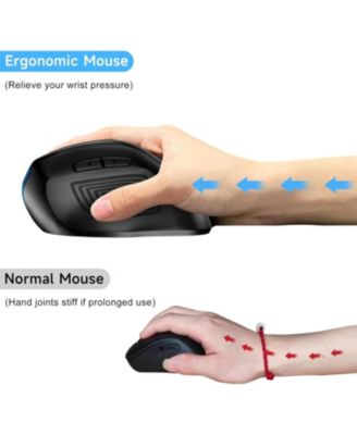 Ergonomic Mouse Wireless,2.4G Optical Cordless Mice with 800/1200/1600 DPI,Vertical Computer Wireless Mouse for Laptop, Mac,PC,Desktop (for Right Hand, Large)