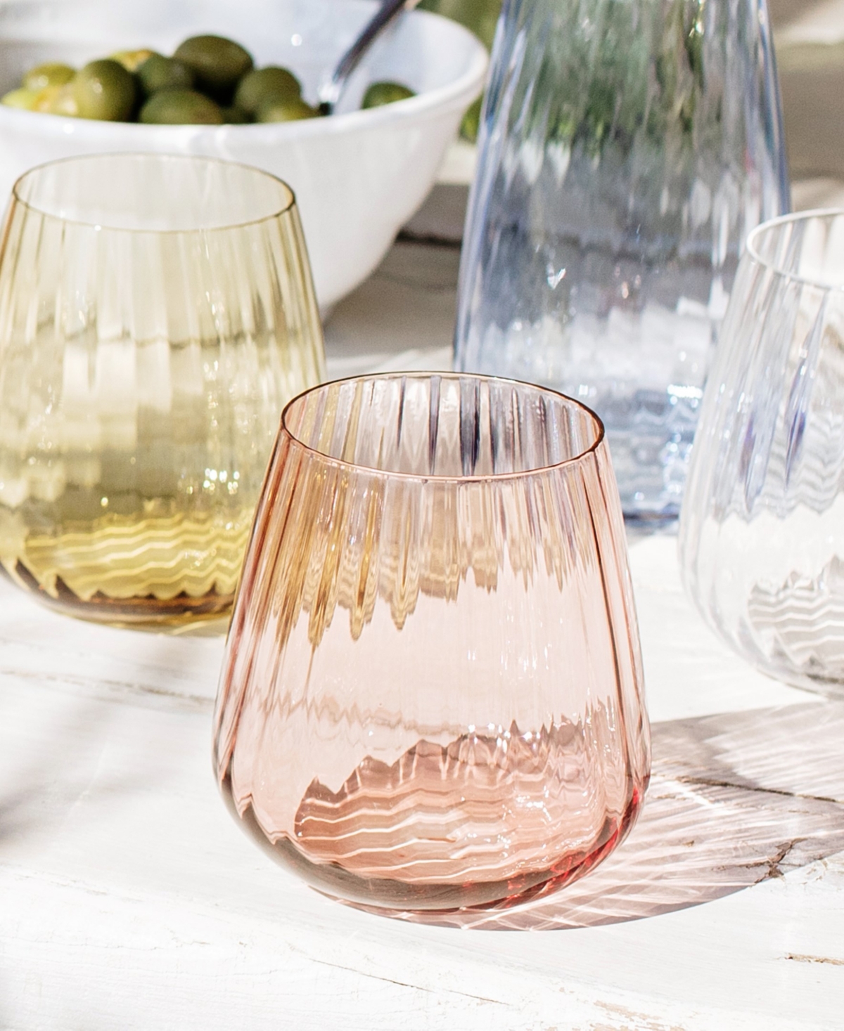 Vietri Francesca Double Old Fashioned Glass In Pink