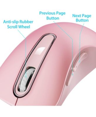 2.4G Wireless Mouse, Cordless Computer Mice Wireless Mouse for Laptop, Desktop, PC, MacBook- 2 Pack (LED Rechargeable Wireless Mouse+ Pink Wireless Mouse)