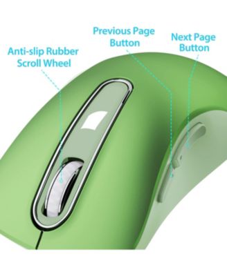 2.4G Wireless Mouse, Cordless Computer Mice Wireless Mouse for Laptop, Desktop, PC, MacBook- 2 Pack (LED Rechargeable Wireless Mouse+ Green Wireless Mouse)