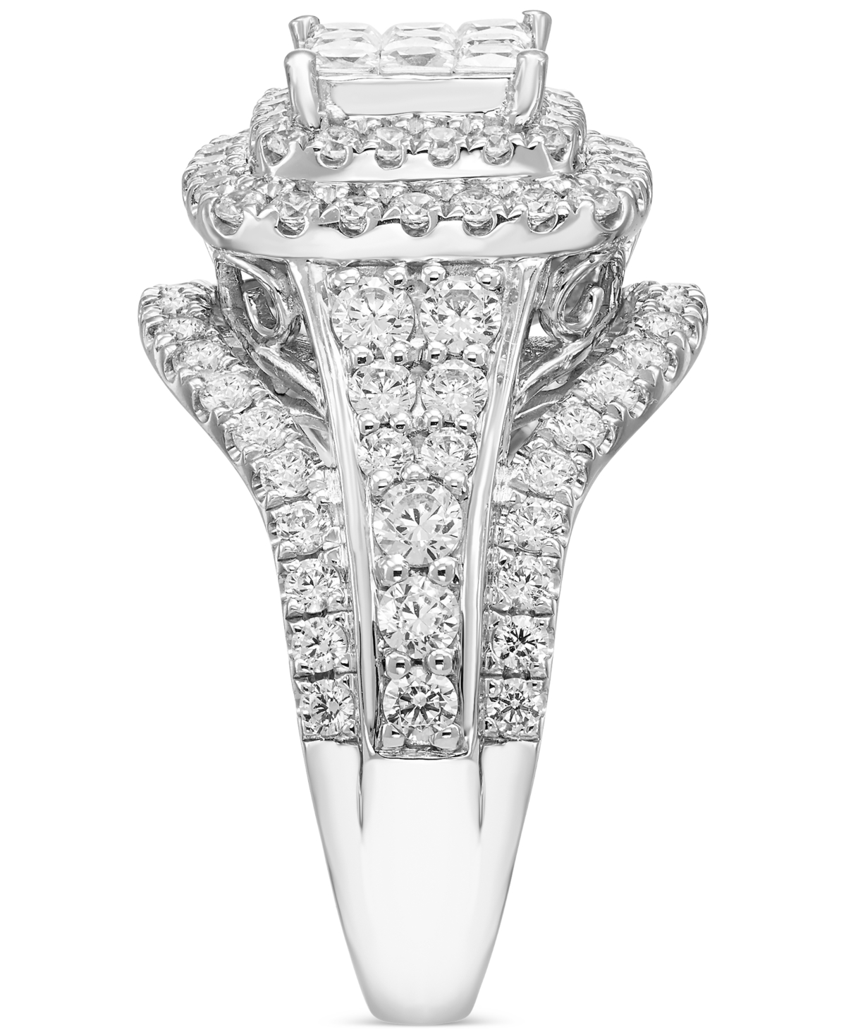 Macy's Diamond Mixed-cut Halo Engagement Ring (2 Ct. T.w.) In 14k White Gold In White Gold