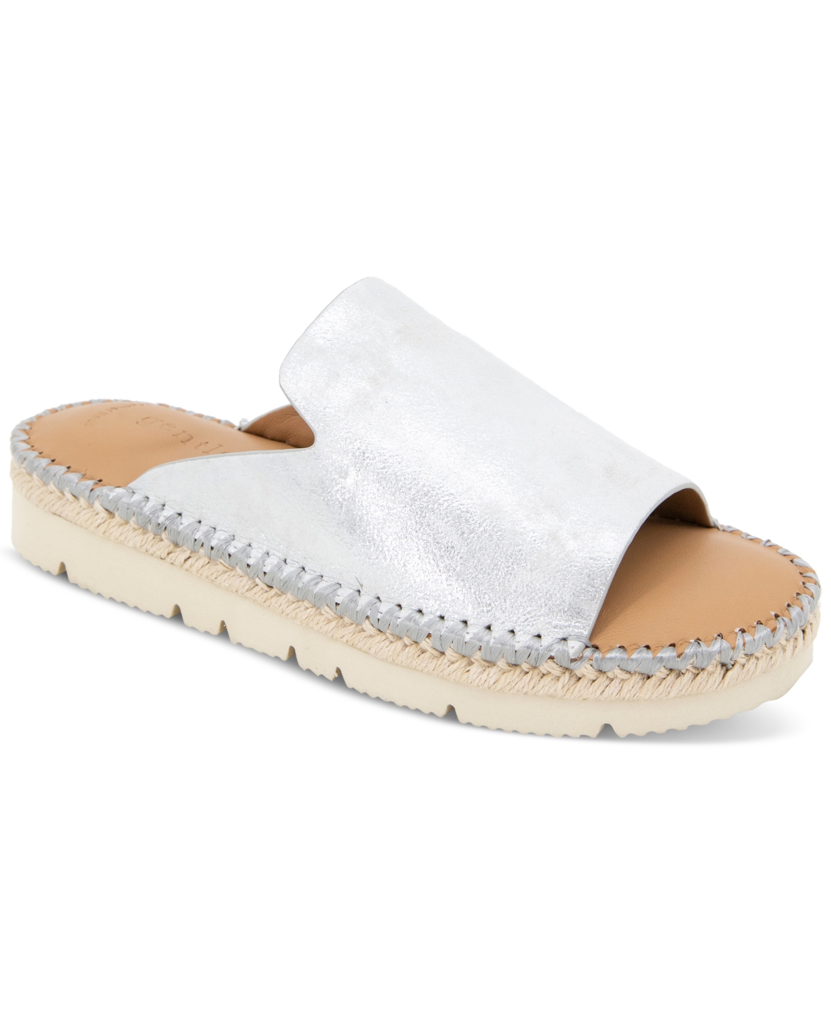 Shop Gentle Souls Women's Leilani Slide Flatform Sandals In Silver Leather