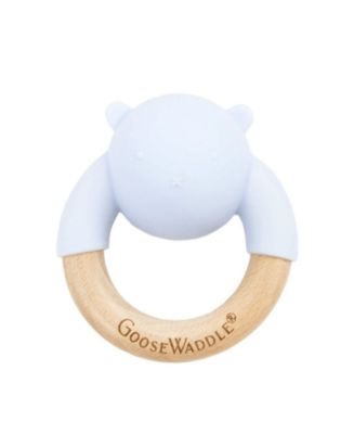GooseWaddle Wooden & Silicone Rattle Teether Blue Bear - Macy's