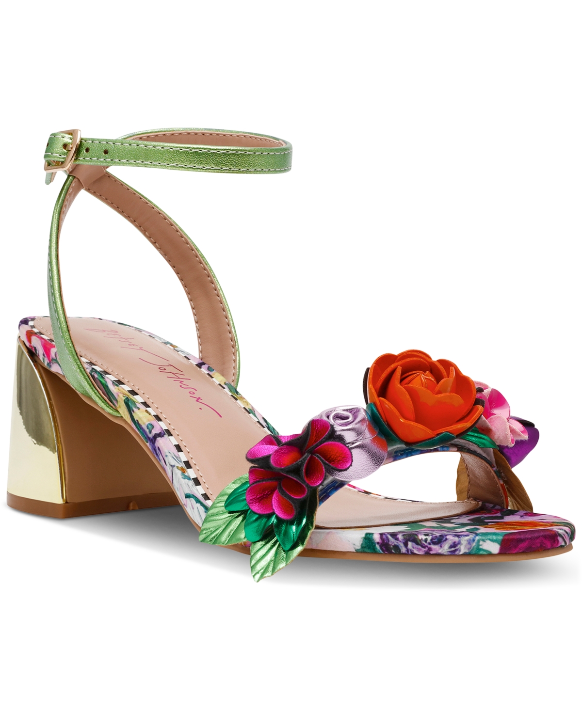 BETSEY JOHNSON WOMEN'S DARCEE FLORAL TWO-PIECE DRESS SANDALS 