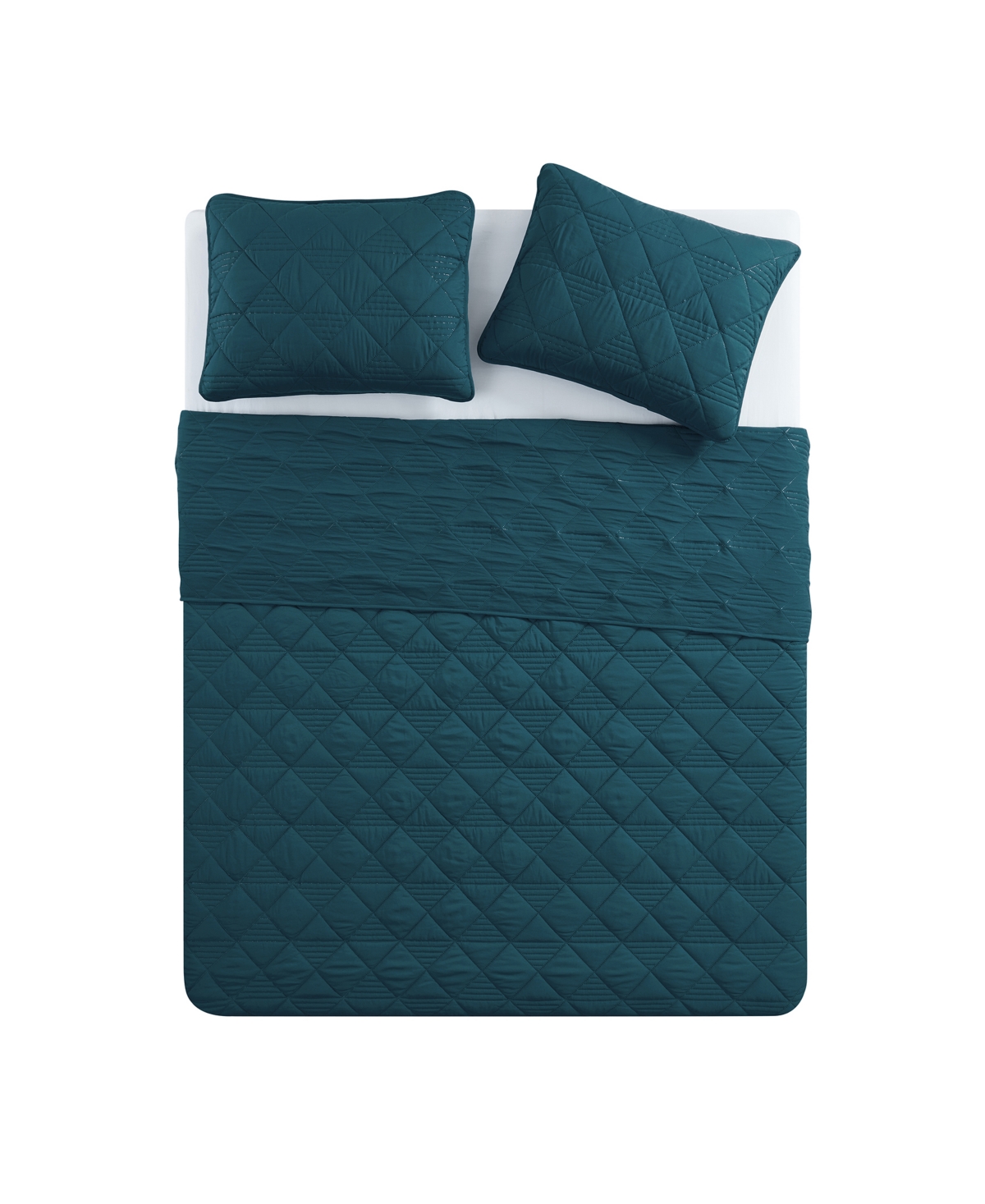 Vcny Home Lucy Pinsonic Diamond 3-pc. Quilt Set, Full/queen In Teal