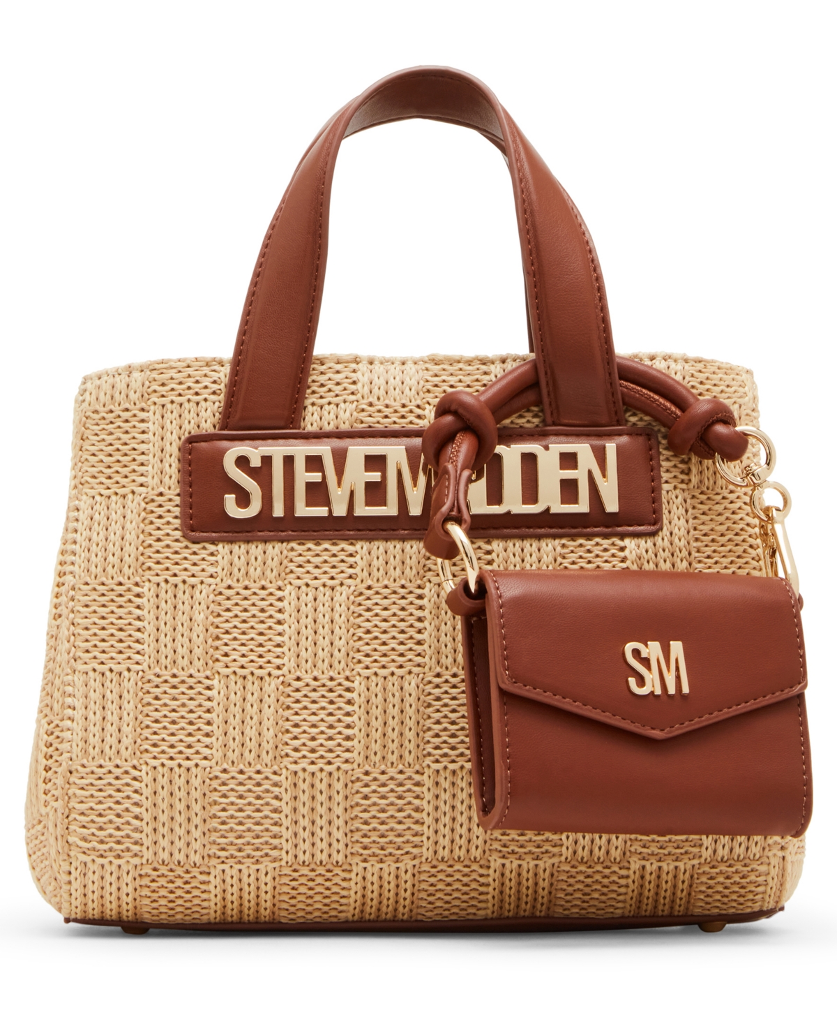 Steve Madden Bflores Raffia Mini Tote In Cognac