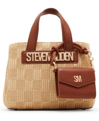 STEVE MADDEN リゾート・ラフィア☆ロゴ・トートバッグ Steve Madden Bflores Raffia Mini Tote - Macy's