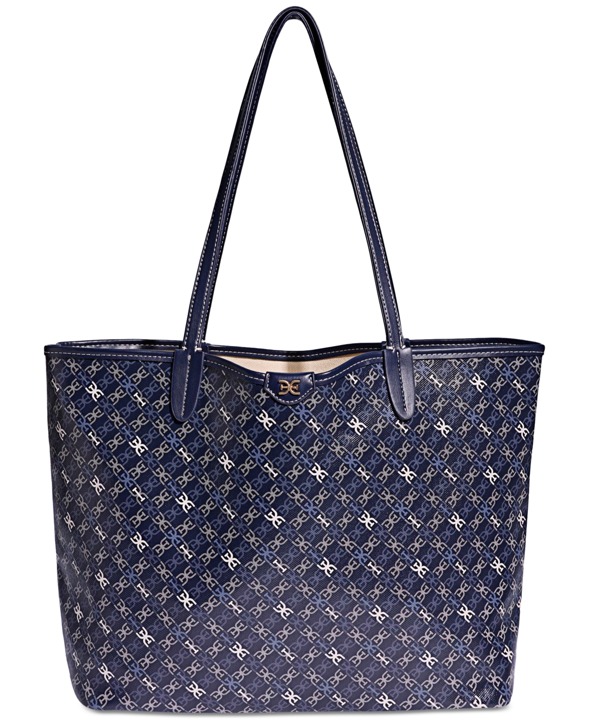 SAM EDELMAN HARPER LARGE MONOGRAM BLACK SHOPPER 