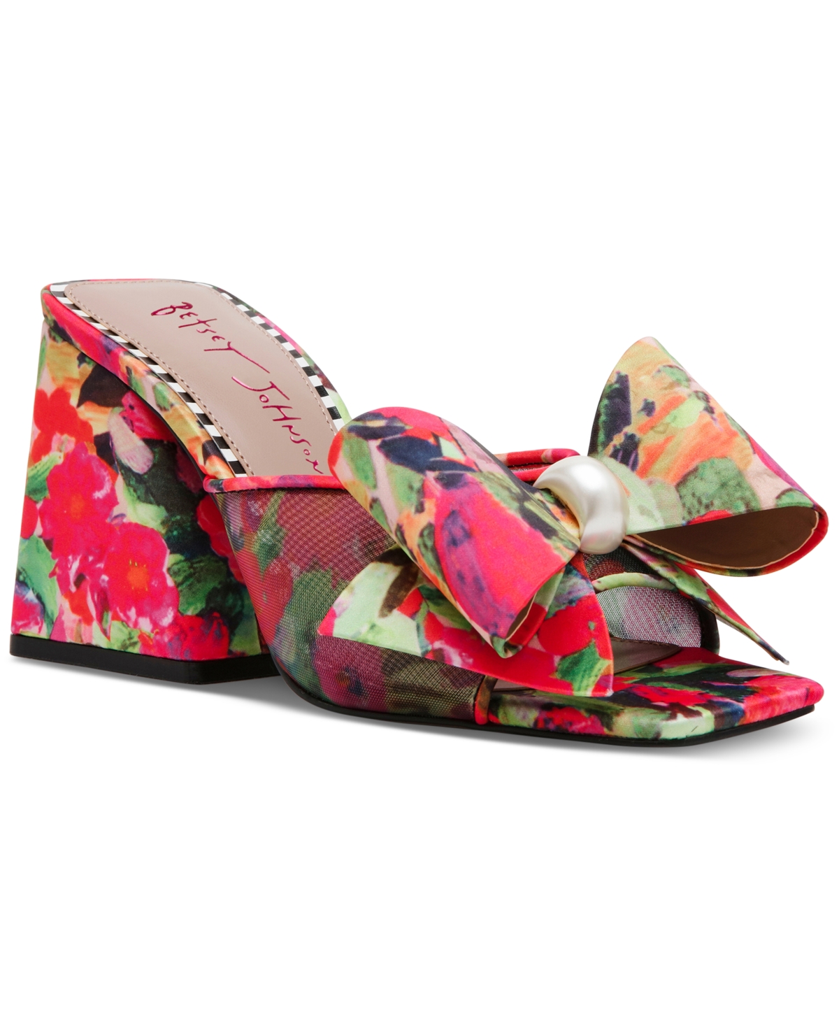 Women's Jordn Embellished Bow Dress Mules - Red/Green Multi