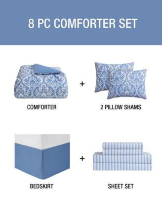 Cassia Floral 8-Pc. Comforter Sets, Exclusively at Macy's