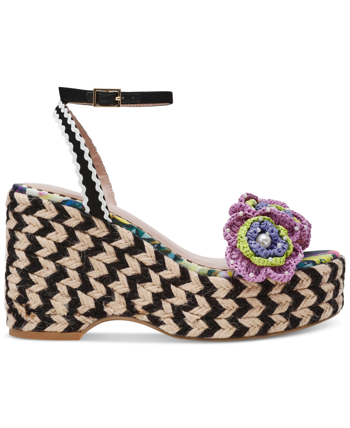Betsey Johnson Women's Marabela Macrame Platform Wedge Sandals In Bright Multi