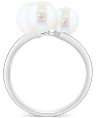 EFFY&reg; Cultured Freshwater Pearl (6, 7, 8mm) Trio Ring in Sterling Silver
