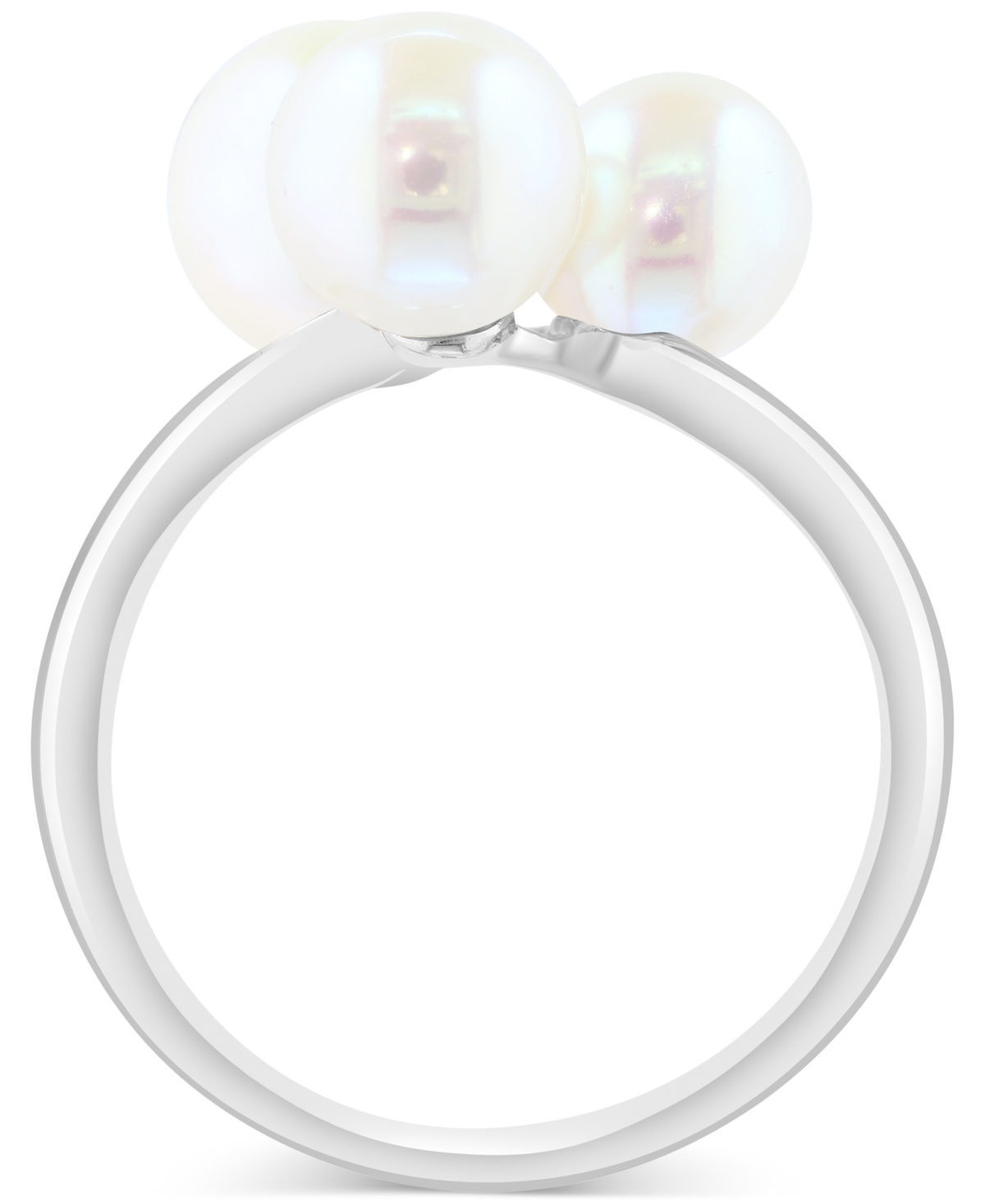 Effy Collection Effy Cultured Freshwater Pearl (6, 7, 8mm) Trio Ring In Sterling Silver In Sterling Silver