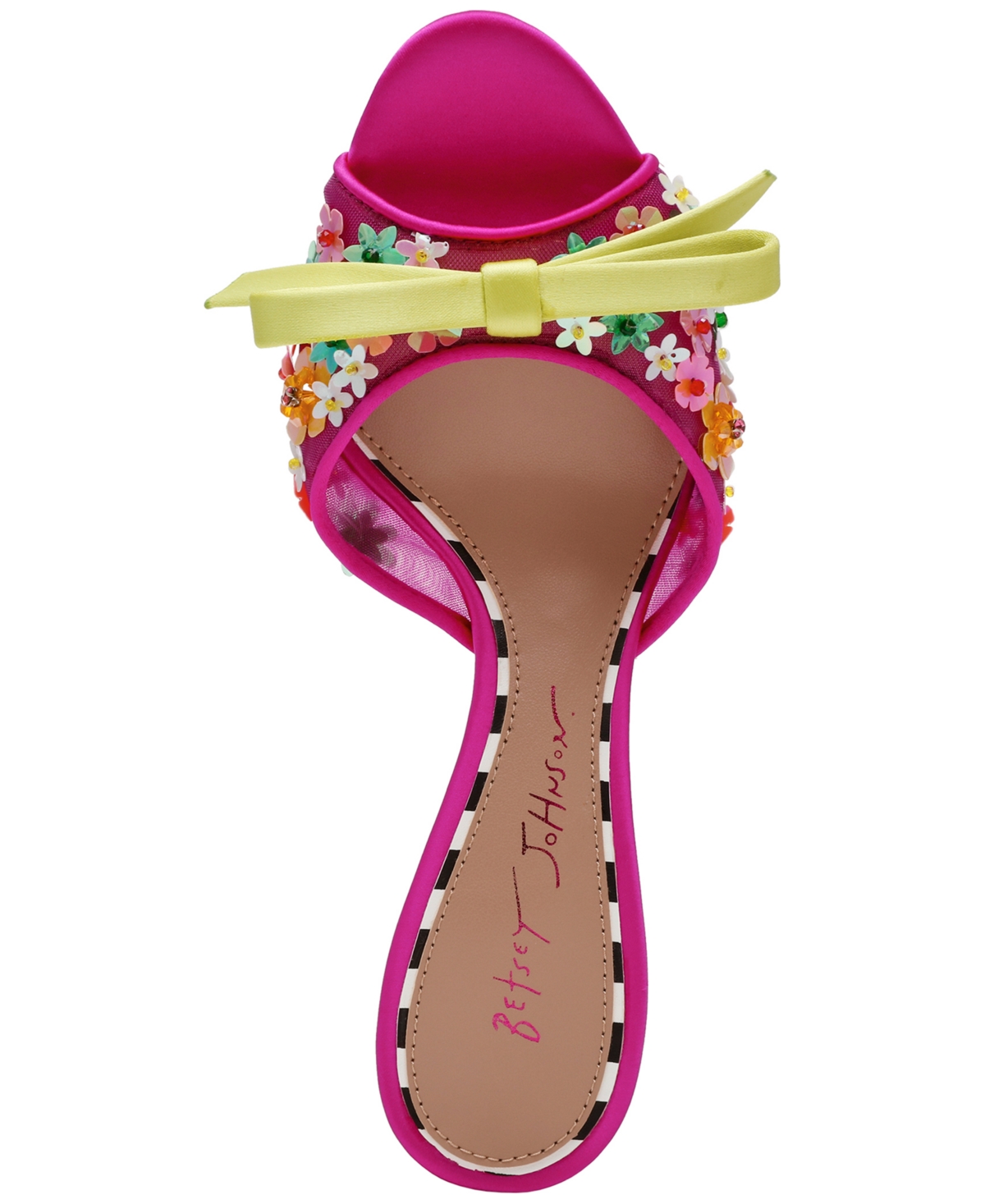 BETSEY JOHNSON WOMEN'S NADDIA DITZY FLORAL STILETTO SLIP-ON MULES 