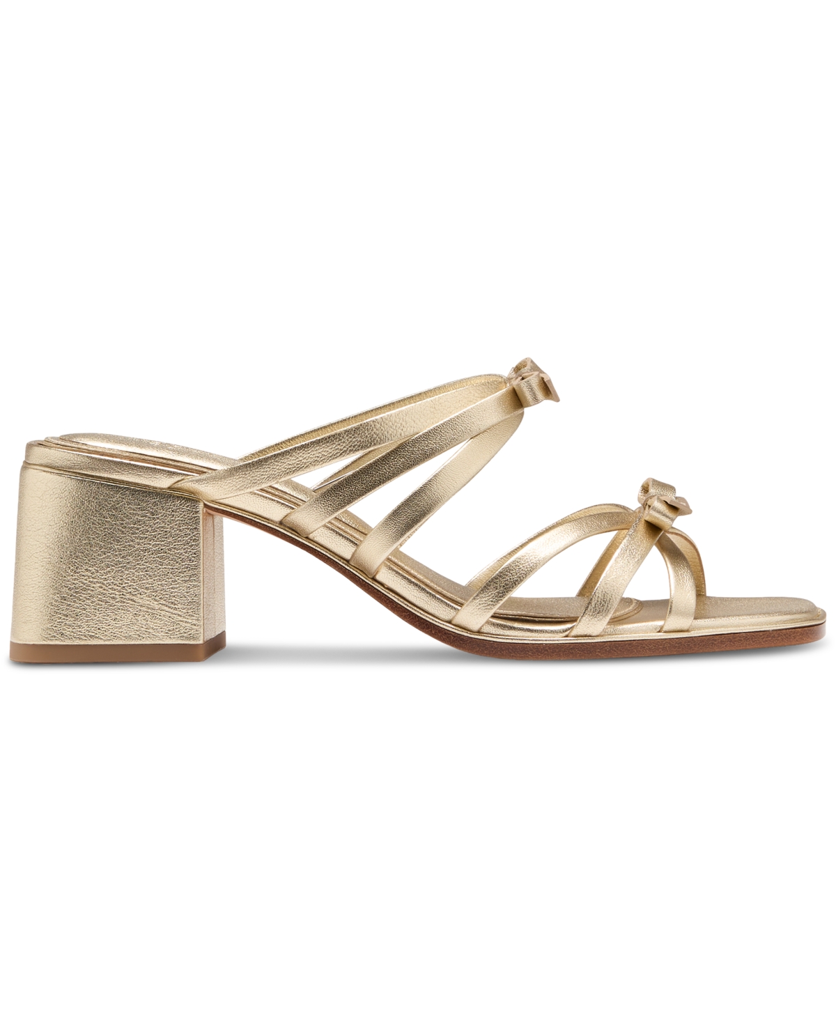 Kate Spade Women's Carolina Bow-trim Block-heel Sandals In Pale Gold