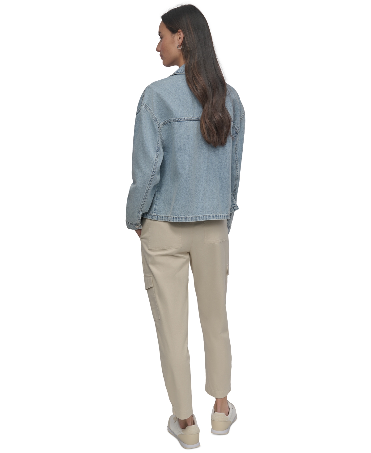 DKNY JEANS WOMEN'S UTILITY POCKET DENIM JACKET 