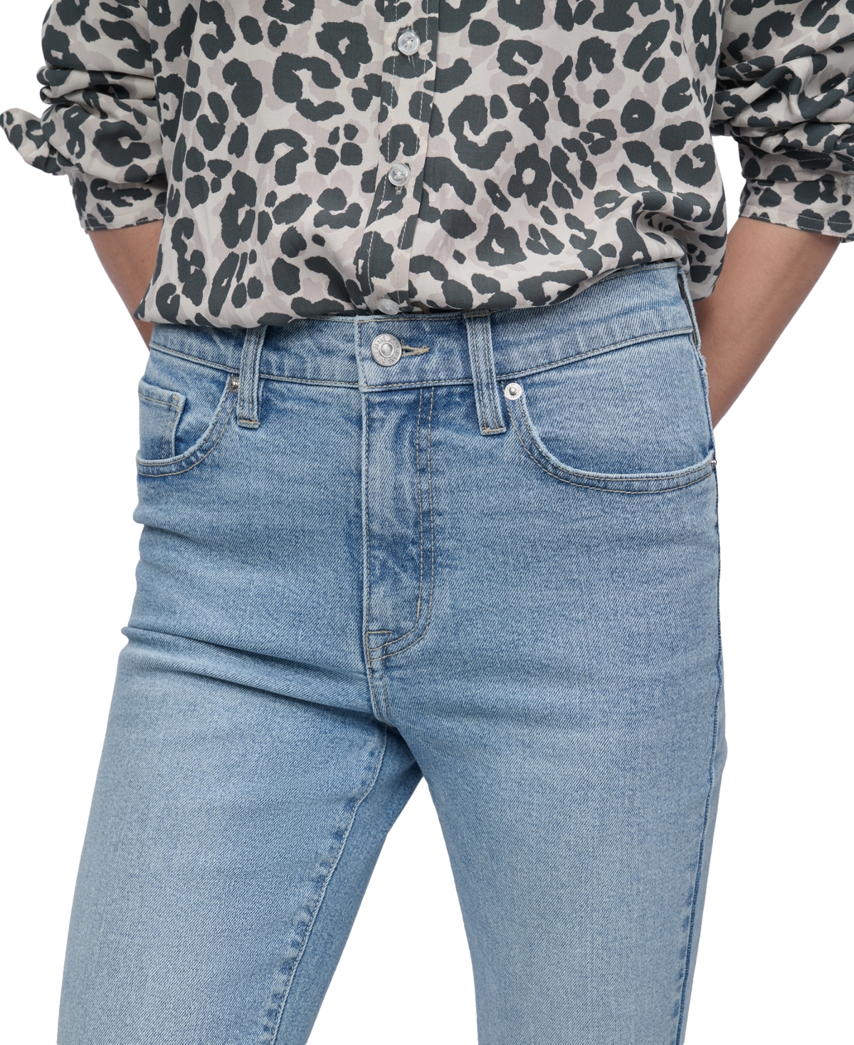 DKNY JEANS WOMEN'S HIGH-RISE RELEASED-HEM FLARE JEANS 