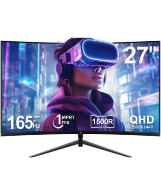 27 inch 2K QHD 2560 x 1440 165Hz 1ms (MPRT) Curved Gaming Monitor, FreeSync, HDMI 2.0, DP 1.2
