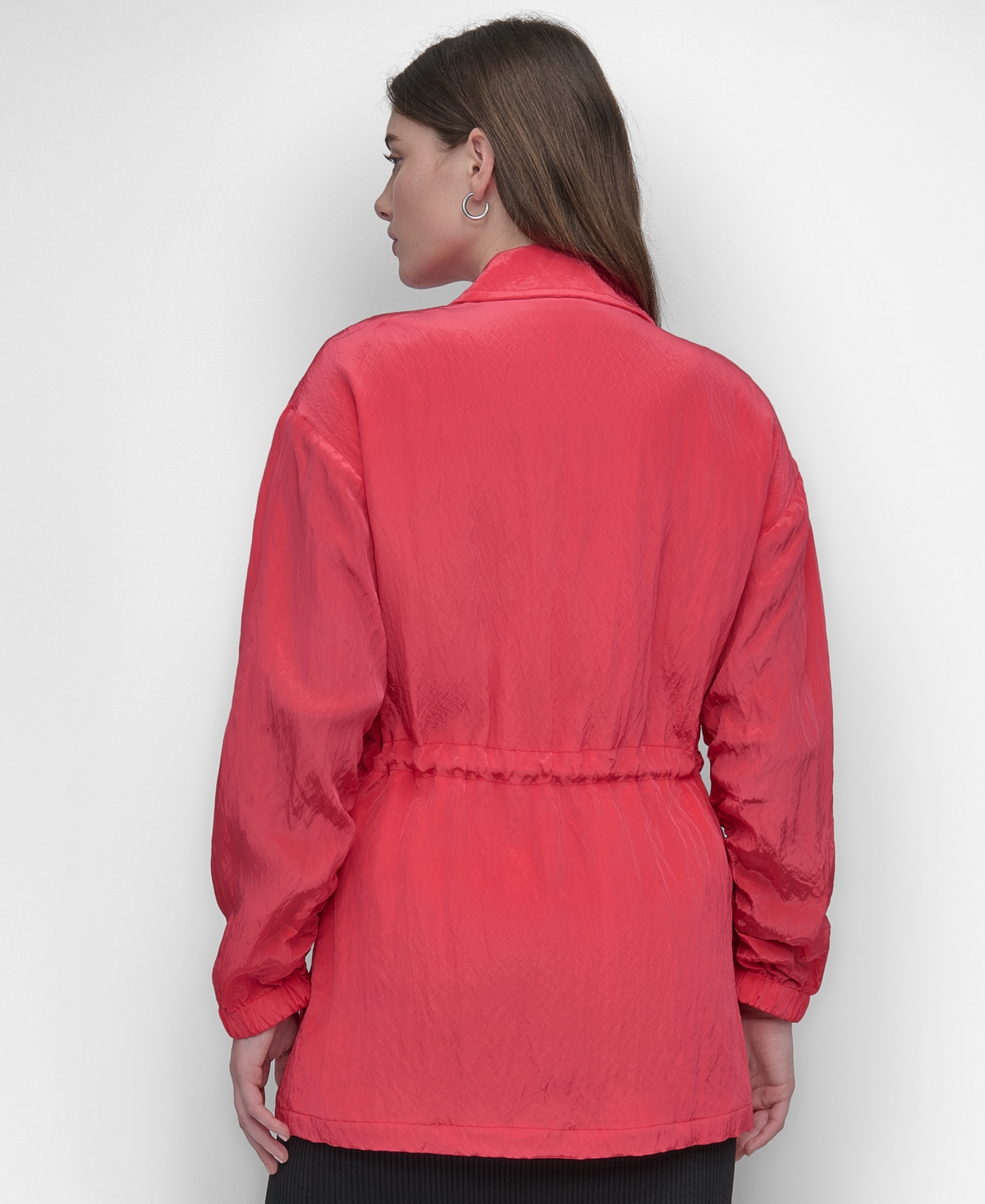 Dkny Textured Anorak Jacket In Watermelon Sugar