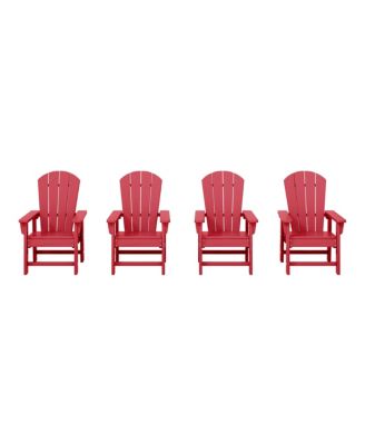 Kids Outdoor Adirondack Plastic Patio Chair Set of 4