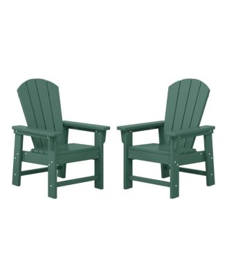 Kids Outdoor Adirondack Plastic Patio Chair Set of 2