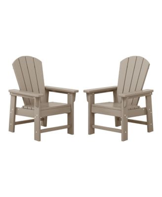 Kids Outdoor Adirondack Plastic Patio Chair (Set of 2)
