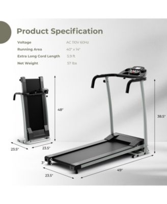 Folding Treadmill with 12 Preset Programs and LCD Display