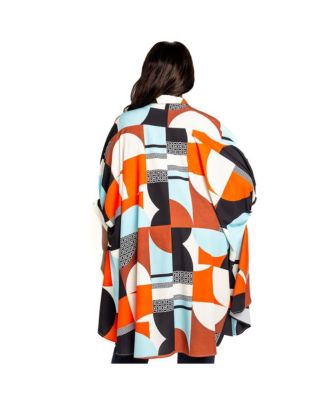 Women's Plus Size Geometric Print Flowy Hi-lo Blouse