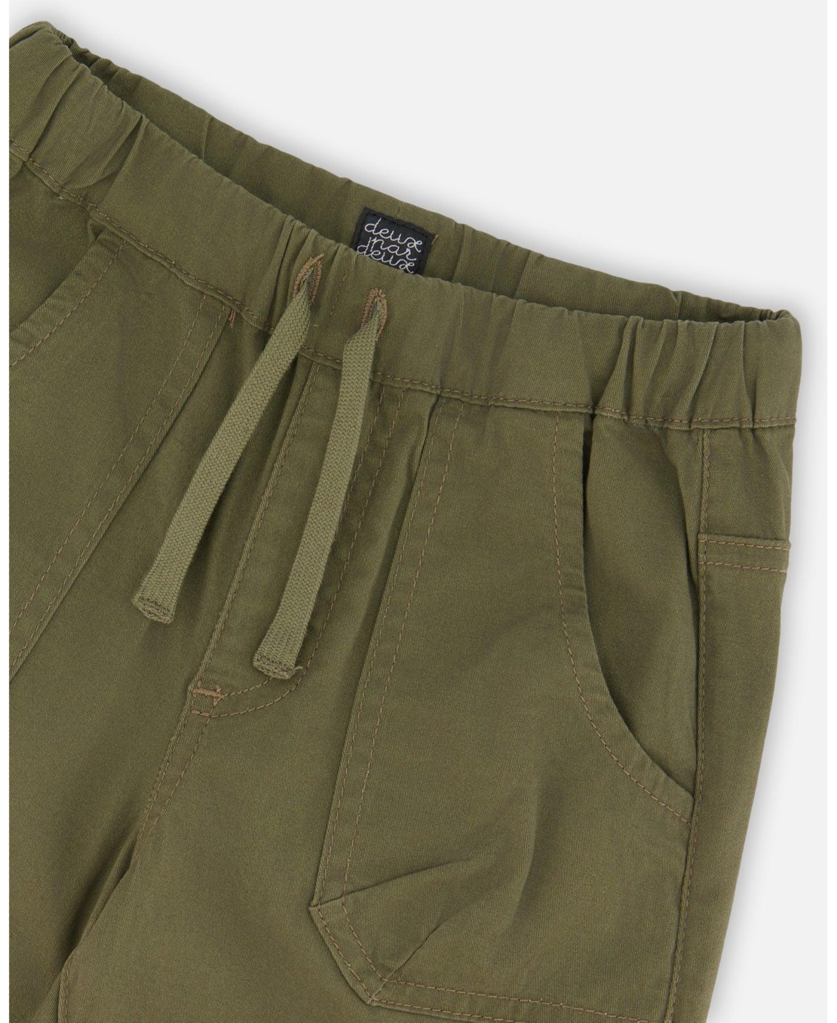 Deux par Toddler Boys Stretch Twill Jogger Pant Dark Olive Green - Toddler|Child