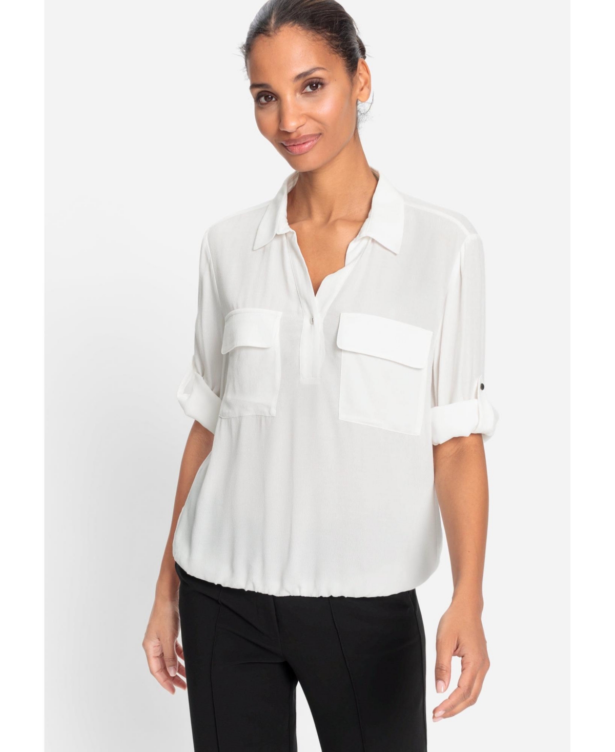 Women's Collared Blouse - Off white
