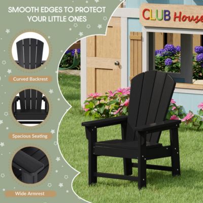 Kids 5-Piece HDPE Outdoor Patio Round Dining Table and Chairs Set