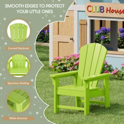 Kids 5-Piece HDPE Outdoor Patio Round Dining Table and Chairs Set