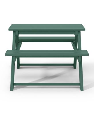 Outdoor Patio Kids HDPE Plastic Picnic Bench Table