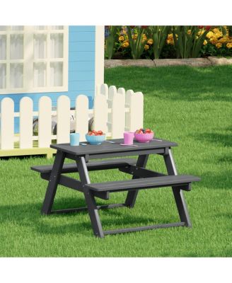 Outdoor Patio Kids HDPE Plastic Picnic Bench Table