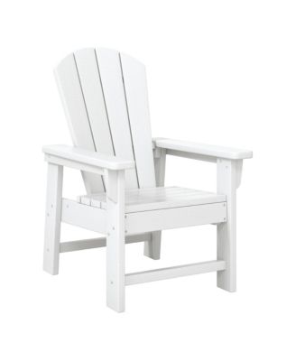 2-Piece Kids Outdoor HDPE Adirondack Chair With Square Side Table Set