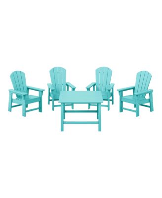 5-Piece HDPE Outdoor Square Patio Dining Table and Chairs Set