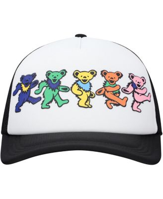 Men's and Women's White/Black The Grateful Dead Dancing Bears Foam Trucker Adjustable Hat