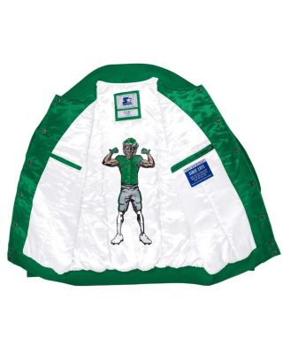 Men's Kelly Green Philadelphia Eagles Exclusive Satin Full-Snap Varsity Jacket