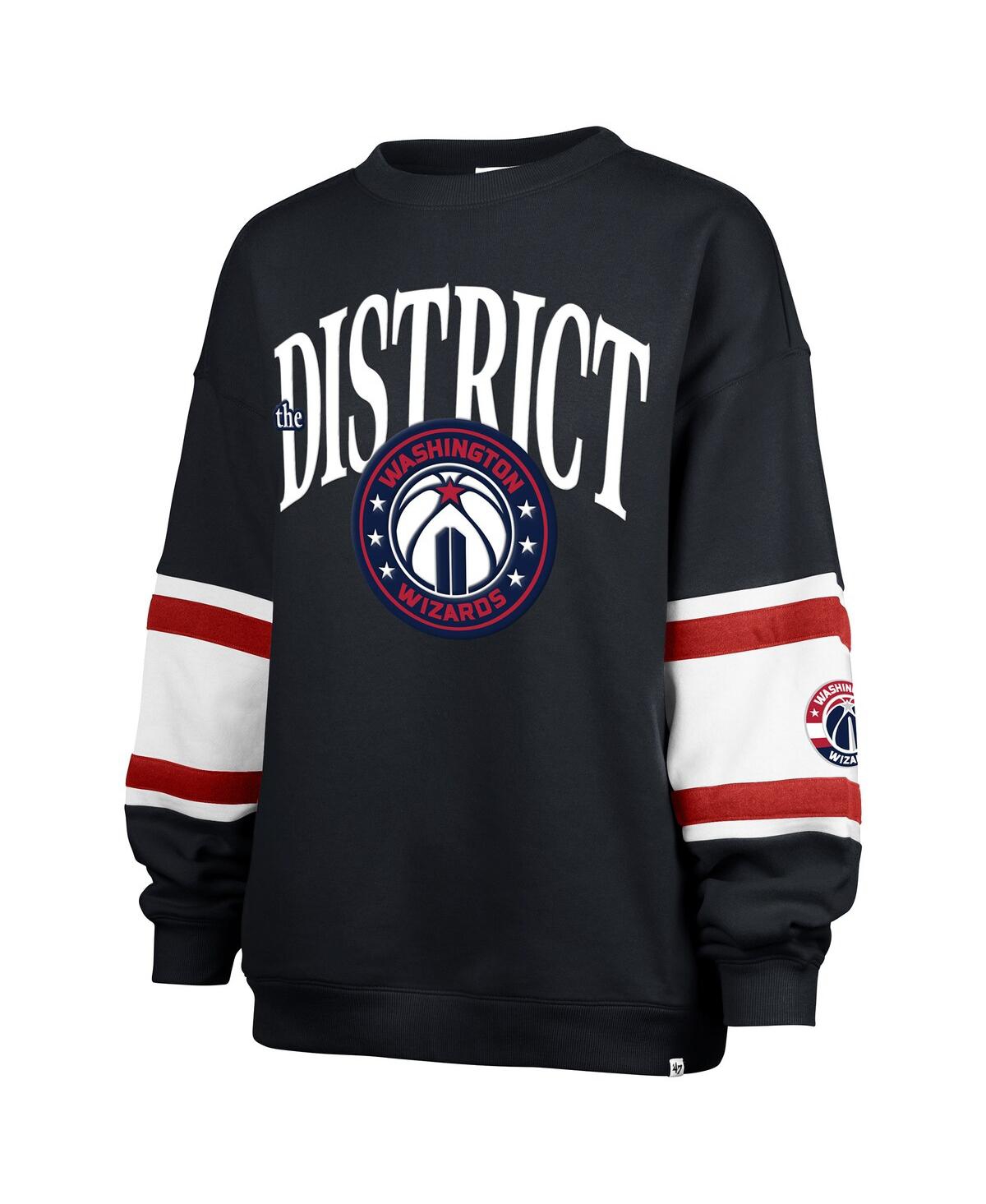 47 BRAND WOMEN'S NAVY WASHINGTON WIZARDS 2024/25 CITY EDITION STEADFAST PANELED PULLOVER SWEATSHIRT 