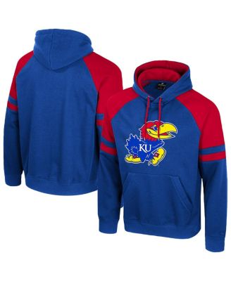 Colosseum - Men's Royal Kansas Jayhawks Todd Raglan Pullover Hoodie