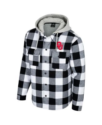 Men's Black/White Oklahoma Sooners Buffalo Plaid Full-Zip Jacket