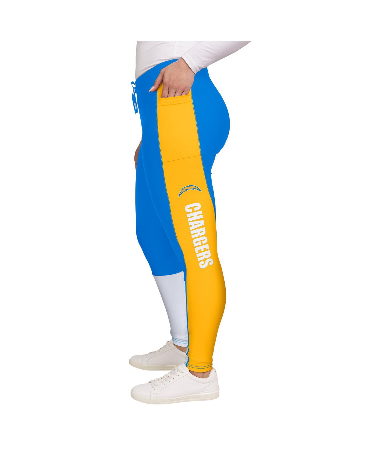 Женские леггинсы WEAR by Erin Andrews Powder Blue/Gold Los Angeles Chargers Color-Block — фото 5